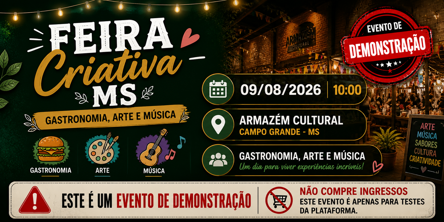 Feira Criativa MS - Gastronomia, Arte e Música