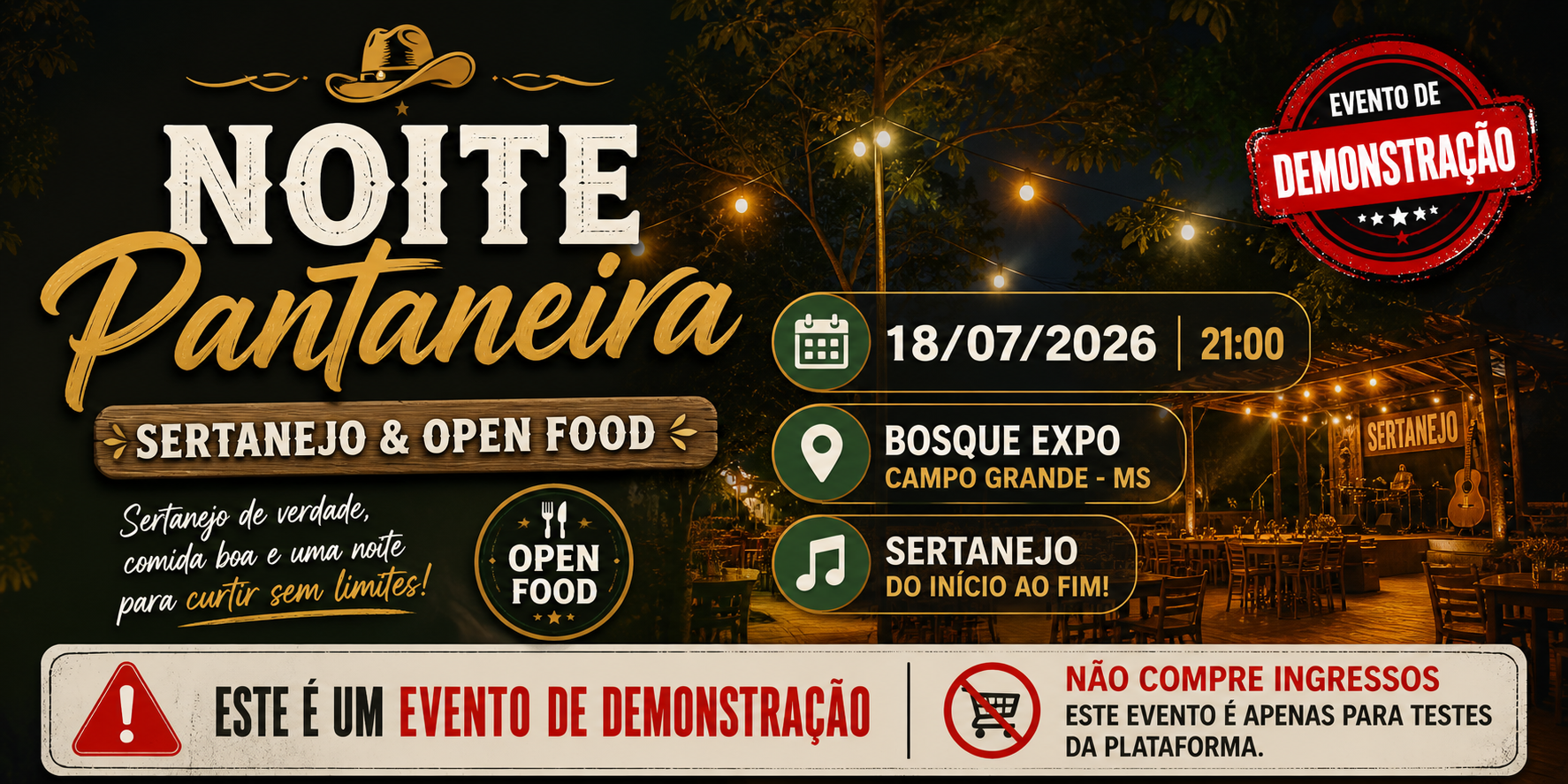 Noite Pantaneira - Sertanejo & Open Food